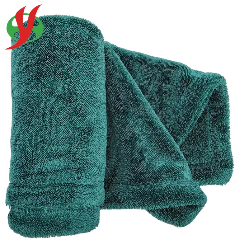 Double Sided Edgeless Two Colors 50x60cm 60x90cm Car Twist Loop Towel Multipurpose Plush Microfiber Cleaning Cloth Towel