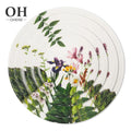 Hot-sale Eco-Friendly Pink 4-Piece Art Scenic Minimalist Bone China Set Porcelain Tableware Charger Plate for Back to School