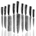XITUO Stainless Steel 1-9 Piece Set Laser Damascus Pattern Chef Knife Santoku Knife Slicing Fruit Knife Kitchen Cooking Tools