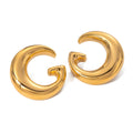 New Stainless Steel Geometric Unusual Jewelry Prevent Allergy Big G Letter Smooth Surface Stud Earrings for Women