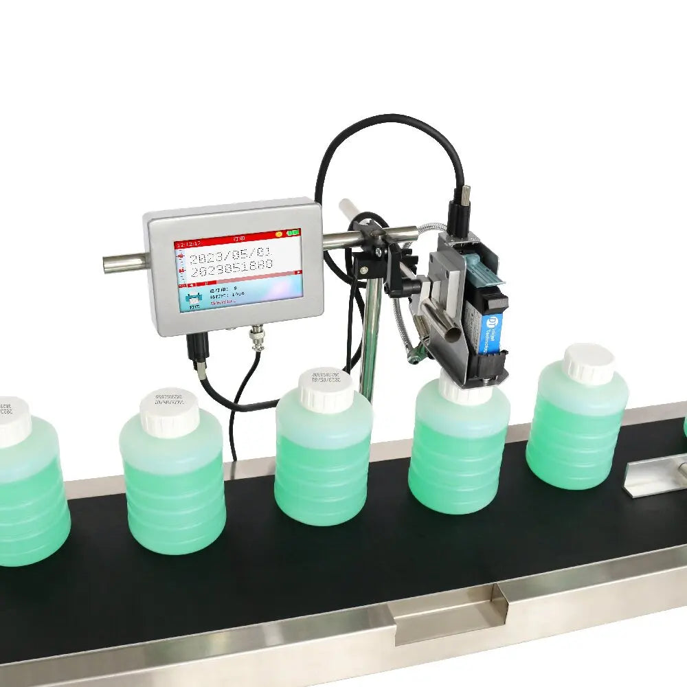 5 Inch Automatic Industrial Expiry Date Labeling Logo Coding Online TIJ Inkjet Printer for Bottle Plastic Pouches Bags