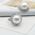 Elegant Silver Rings Women Natural Freshwater Pearl Ring S925 Sterling 925 Silver Jewelry