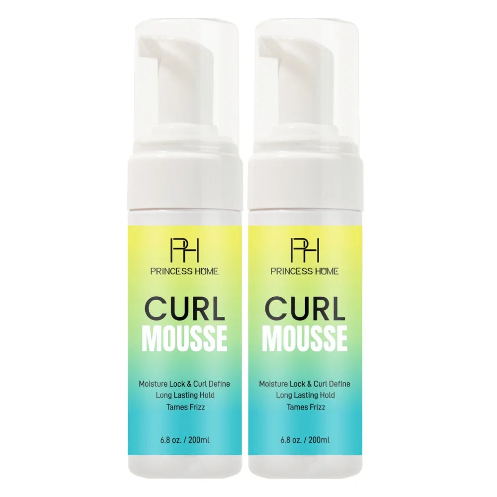 Private Label 200ml Long Lasting Infused Coconut Oil Hair Curl Foam Mousse Sulfate-Free Hair Curling Mousse