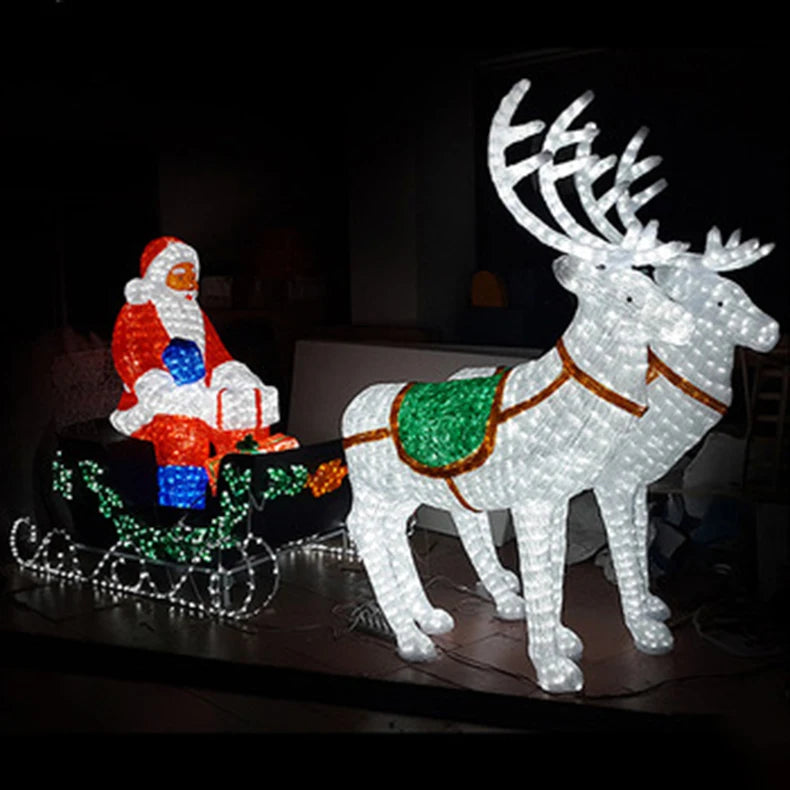 Manufacturers Customize Santa Claus Sleigh Car Christmas Bear Christmas Snowman Design Christmas Lights for Customers