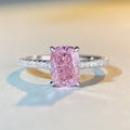 Fine Fashion S925 Sterling White 5A CZ Cubic Zirconia Radiant Cut Solitaire Cocktail Rings Classic Wedding Rings for Women Party