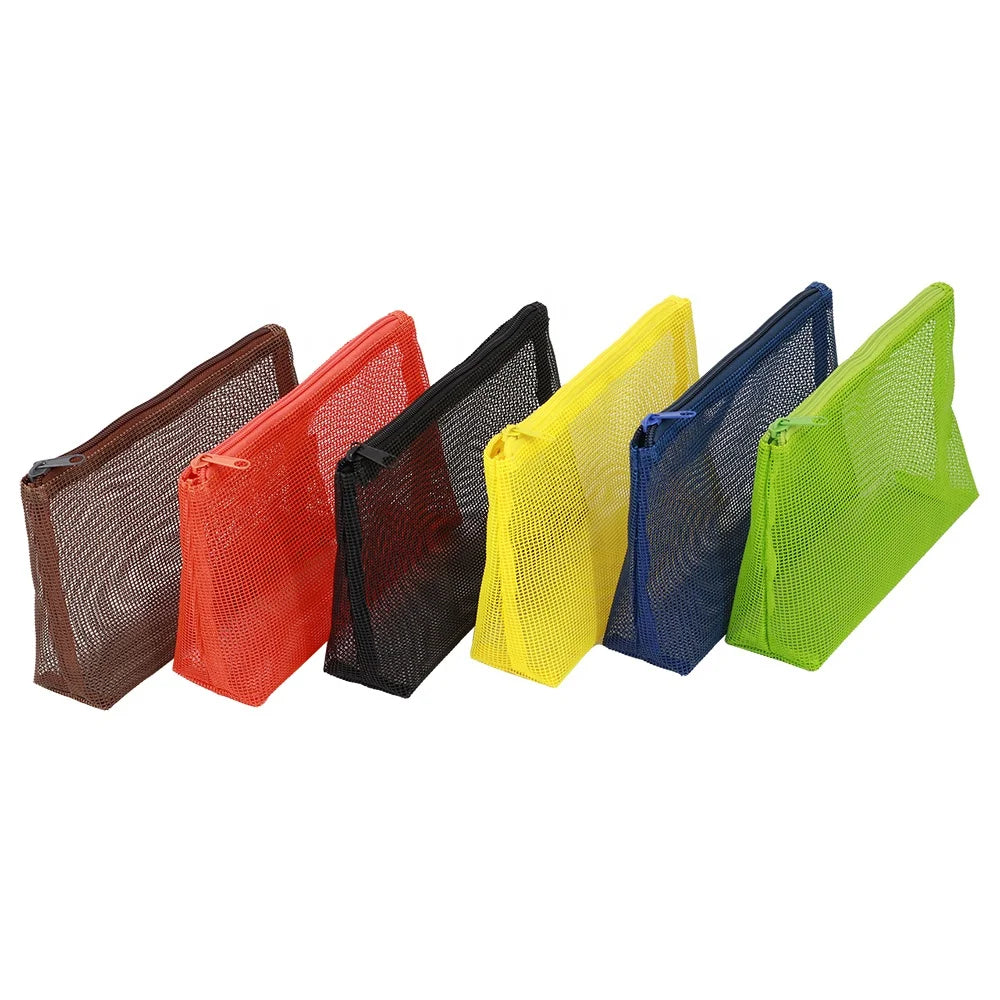 Special Material Air Permeability Travel Pouch Makeup Storage Clear Mesh Women Custom Cosmetic Bag Offices Accessories Bag Eco