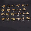 Trendy Indian Nose Jewelry Gold Plated Nose Cuffs Non Piercing Shiny Zircon Rabbit Cross Butterfly Devil Eye Clip on Nose Rings