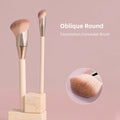 Oblique Head Synthetic Hair Liquid Foundation Concealer Wood Handle No Trace Contour Blush Powder Cream Blending Makeup Beauty