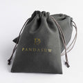 PandaSew Custom logo Printed Small Mini Velvet Suede Drawstring Pouch Bag for Jewelry