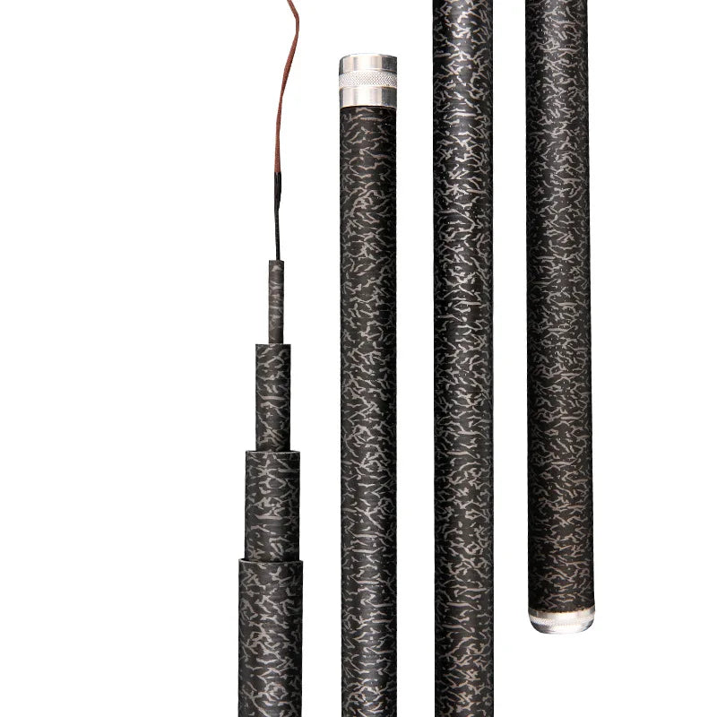 LETOYO Black Stick Taiwan Long Section Hard Rod Competitive Pole Carbon Crucian Carp Telescopic Fishing Rod