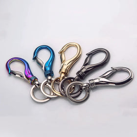 360 Rotation Car Keychain Carabiner Clip with 2 Key Rings Hook Holder Purse Belt Key Chain Keyring Heavy Duty Gift for Men Women