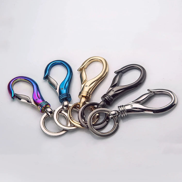 360 Rotation Car Keychain Carabiner Clip with 2 Key Rings Hook Holder Purse Belt Key Chain Keyring Heavy Duty Gift for Men Women