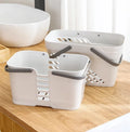 High-Capacity PP Kitchen Sink Storage Basket Handle Portable Plastic Bath Bathroom Washbasin Food Drinks Sundries Home Decor