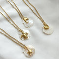 SSeeSY Fashion Resort Style Dolphin Turtle Starfish Pendant Necklace Stainless Steel Plated 18K Gold Shell Necklace for Women