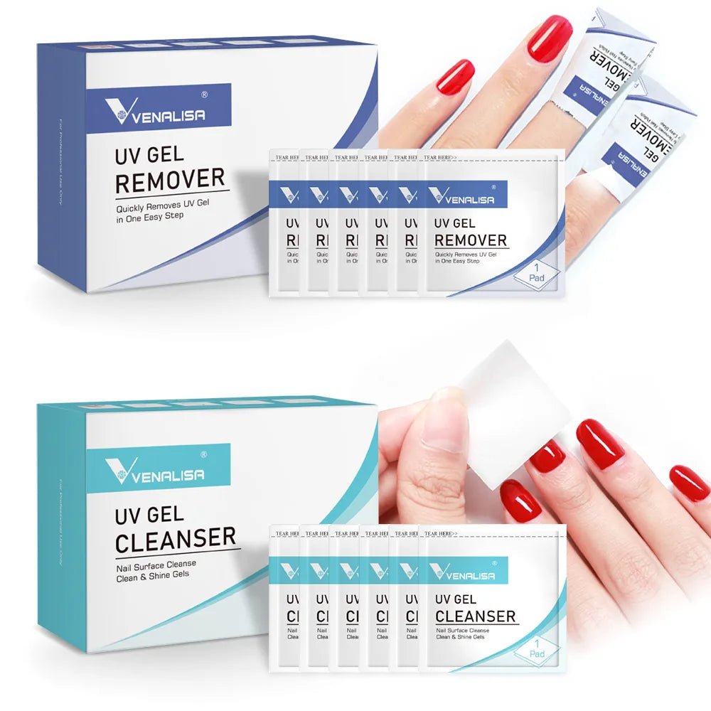 Venalisa Nail Gel Remover Tissue Box Gel Polish Sticky Layer Cleanser 120pcs Napkin Nail Art Tools Factory Price