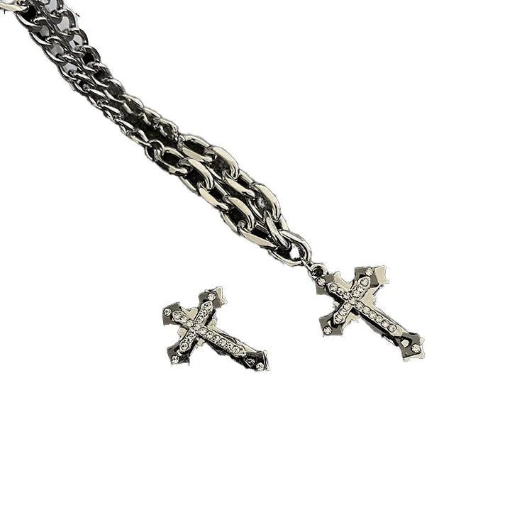 2022 New Stainless Steel Cross Pendant Necklace Religious God Lords Prayer Jewelry Gift for Wedding and Anniversary
