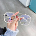 New Retro Double Beam square Flat Mirror Sportsman Trend Frame Female Myopia Glasses Frame