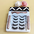 For Faux Mink Handmade 3D Magnetic Eyelashes Set Eyeliner 5 Pairs Natural Black Colorful Natural Long Light Soft 0.07MM