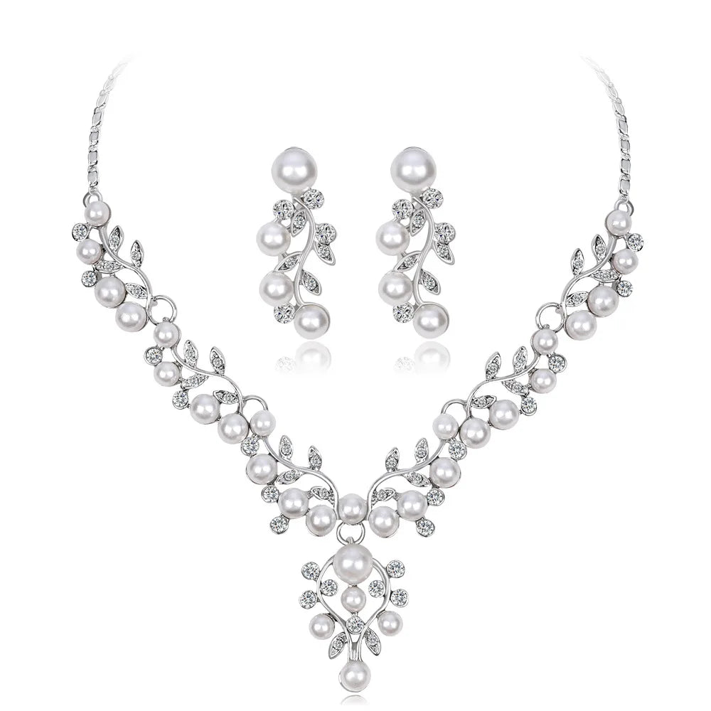 DBCA152 Hot Sale Fashion Pearl Jewelry Set Pearls Necklace Earrings Set for Women