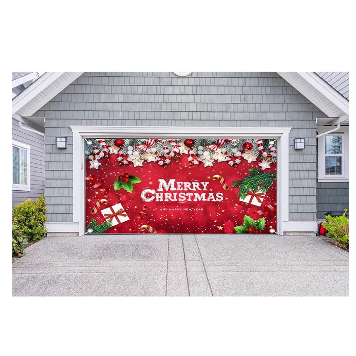 Hot Sales Outdoor Holiday Decoration Snowman Winter Festival 7x8ft Polyester Merry Christmas Garage Backdrop Banner MegaBDM