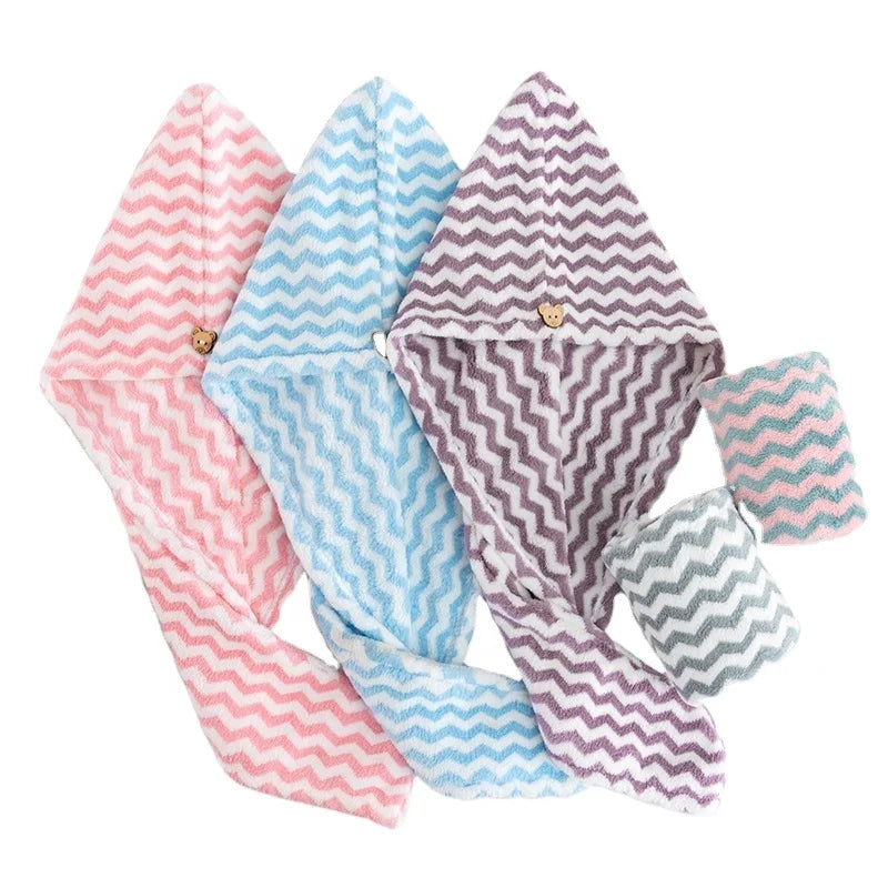 Wholesale Personalized SPA Women's Super Absorbent Quick Dry Soft Magic Turban Towel With Buttons Twist Wrap Microfiber Hair Tow
