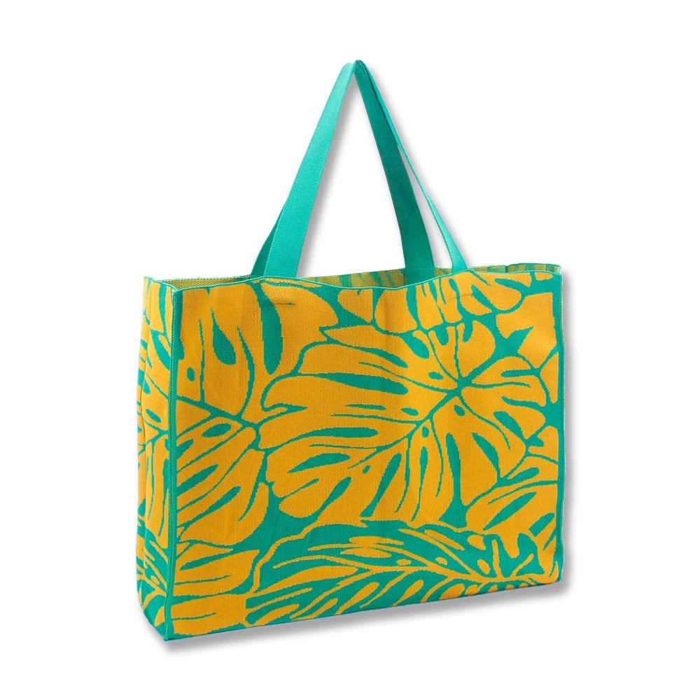 2023 Women's Casual Korean Design Portable Knitted Tote Bag Large Capacity Open Closure Shopping Bag for Daily Use