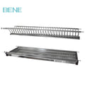 Modern Chrome Finish 2-Layer Stainless Steel Hanging Dish Mug & Plate Dry Rack with Strong Bearing Capacity for Cabinet Storage