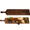 Charcuterie Wood Platter Large Wooden Cheese Serving Tray Long Walnut Cheese Board With Handle