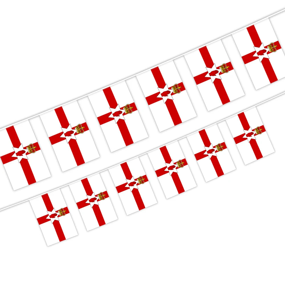 Ulster  Bunting String Flag 5.5X8 in for Outdoor and Indoor Decoration (12pcs/Unit)