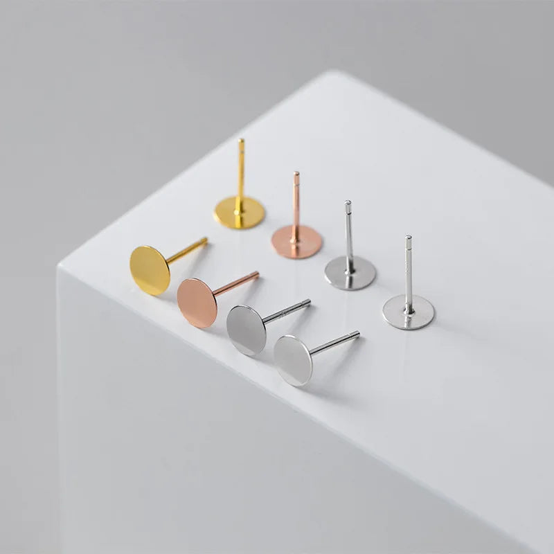 High Grade Sterling Silver Stud Earrings Jewelry for Women Making Accessories