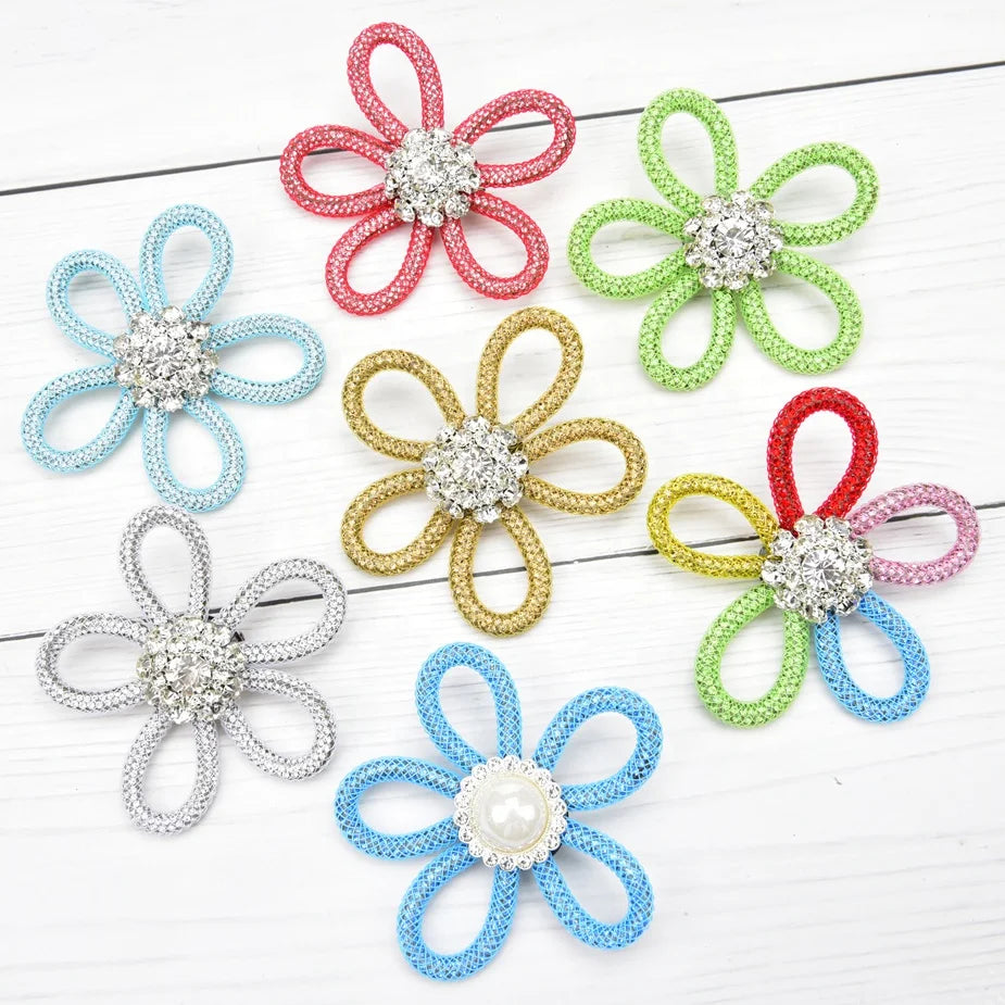 Fancy Women Girls Gifts Rhinestone Crystal Flower Broaches Applique Wedding Bridal Dress Brooch Pin