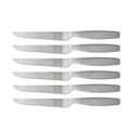 6-Piece Serrated Steak Knife Set J&J Brand Ambidextrous Design 4-5.9in Blade Length High Carbon Stainless Steel Ultra-Sharp