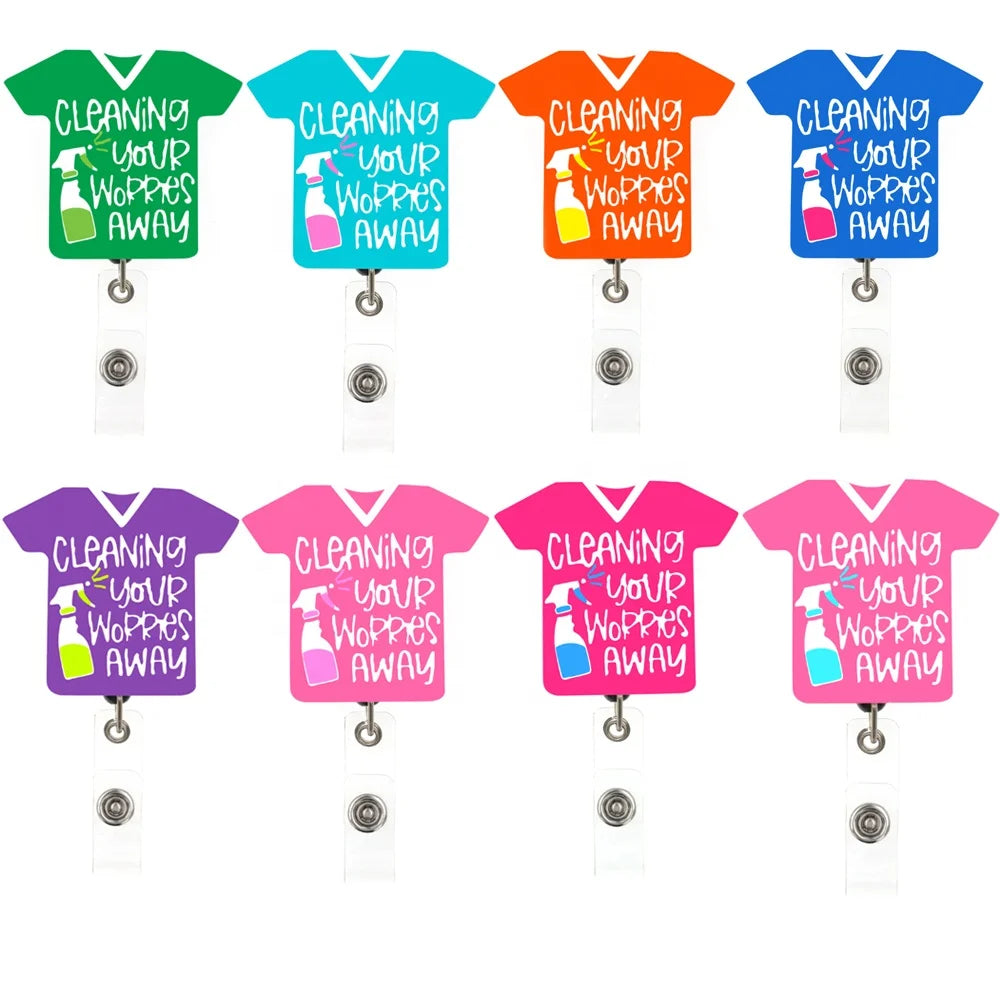 2026 Fashion Badge Reel Retractable Accessories for Nurse Student Acrylic Badge Holder ID Card Holder