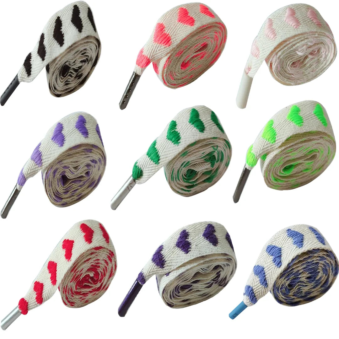 Wholesale Customised Fancy Printed Colorful Ribbon Cotton Elasticity Shoe Laces Sneaker Decorative