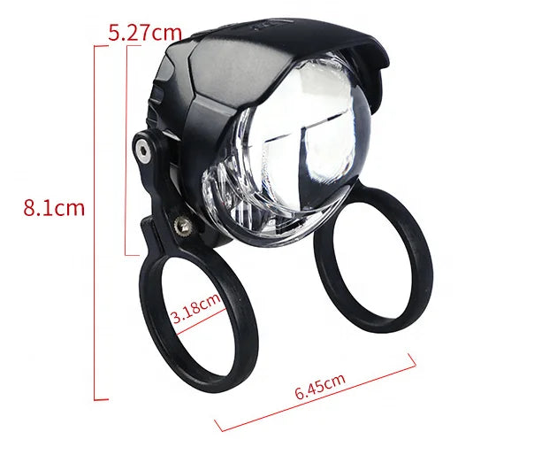 Kuake KS-30 EMC CE/Rosh CE Approval 3W 6V-80V Aluminum Alloy Ebike Lights with Horn for MTB/City/Fat Bikes