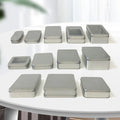 Rectangular Tin Container White Silver Small Custom Printed Metal Tin Box for Packaging
