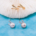 E010910 S925 Pearl Earring 925 Sterling Silver DIY 7-8mm Natural Freshwater Pearl Stud Earring for Women