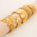 Trend Tarnish Free Butterfly Cuff Bracelet Natural Leaf Open Bangle Personalized 18k Gold Plated Stainless Steel Jewelry