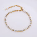 Fashion Trendy Waterproof Stainless Steel 3mm 4mm Zircon Moissanite Diamond Tennis Bracelet Jewelry