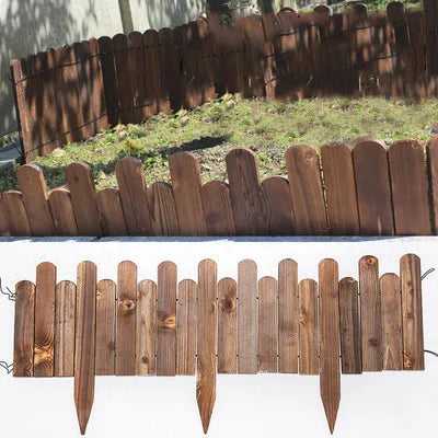 Wholesale Outdoor Yard Wood Fence Decoration Barrier Insert Picket Artificial Garden Carbonized Wood Fence