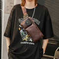 Vintage Cross Body Casual Pu Leather Sport Side Chest Sling Crossbody Luggage Travel Shoulder Messenger Bag for Men Women
