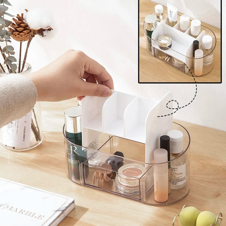 High Capacity Acrylic Desk Organizer Stationery and Office Items Pen Storage Holder Bedroom Cosmetic Storage Arrangement