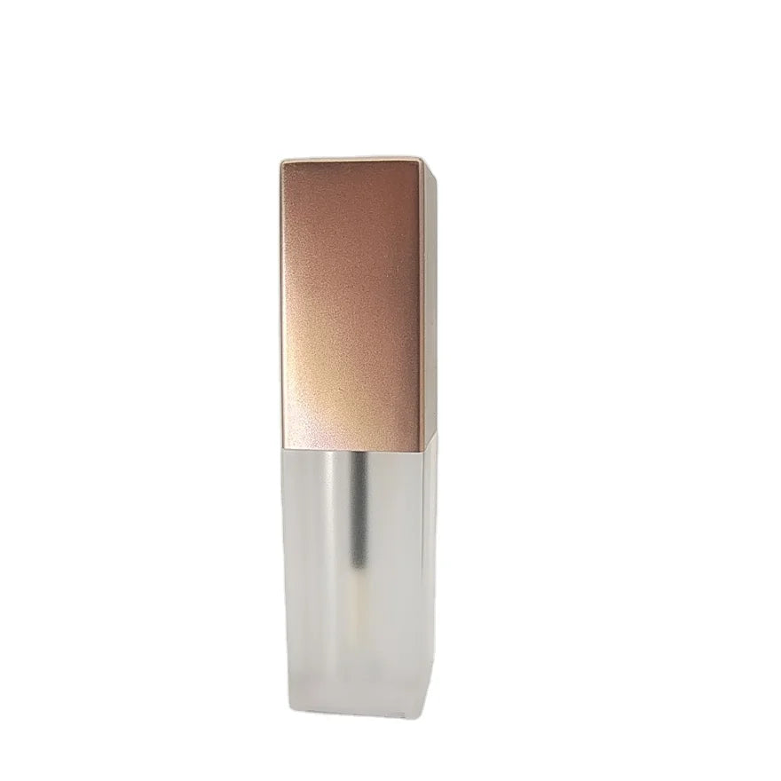 Customizable Lip Gloss Tube Lip Glaze Empty Tub with Rose Gold Lid Matte square Plastic Tube for Liquid Foundation