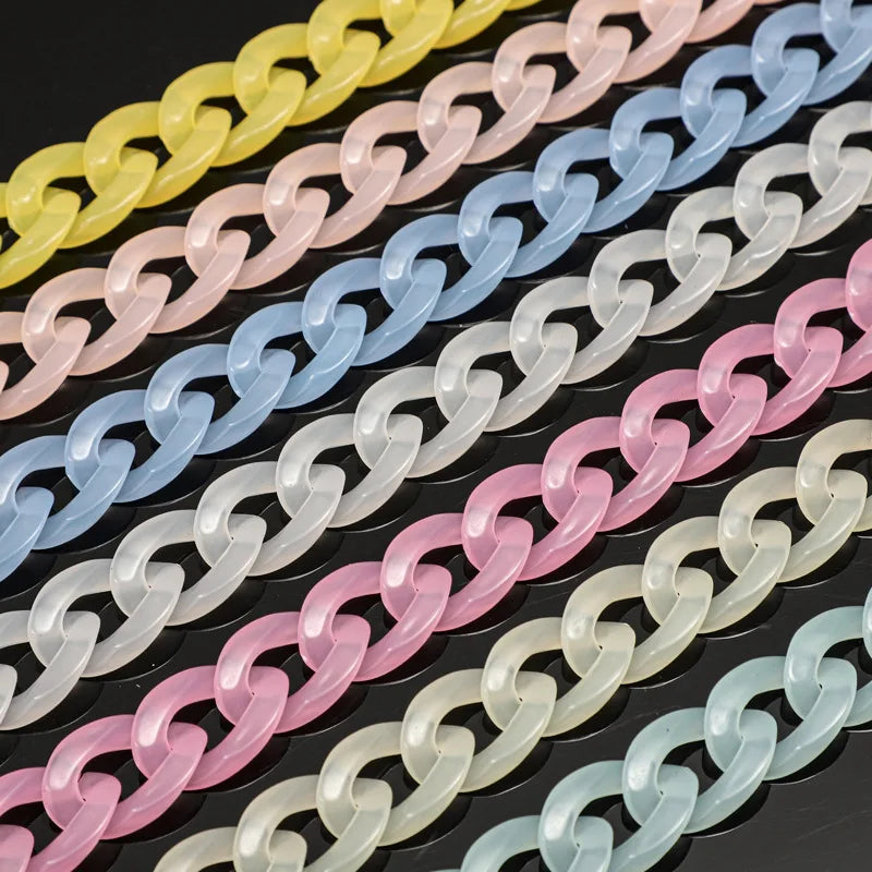 17*23mm Transparent Acrylic Jelly Color Plastic Single Link Chain