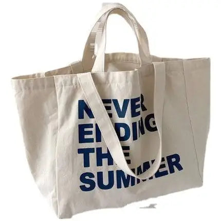 Customized Logo Large Tote Bag With Inside Pockets Cotton Canvas Tote Shopping Bag Personalized Women's Tote Bags for Promotion