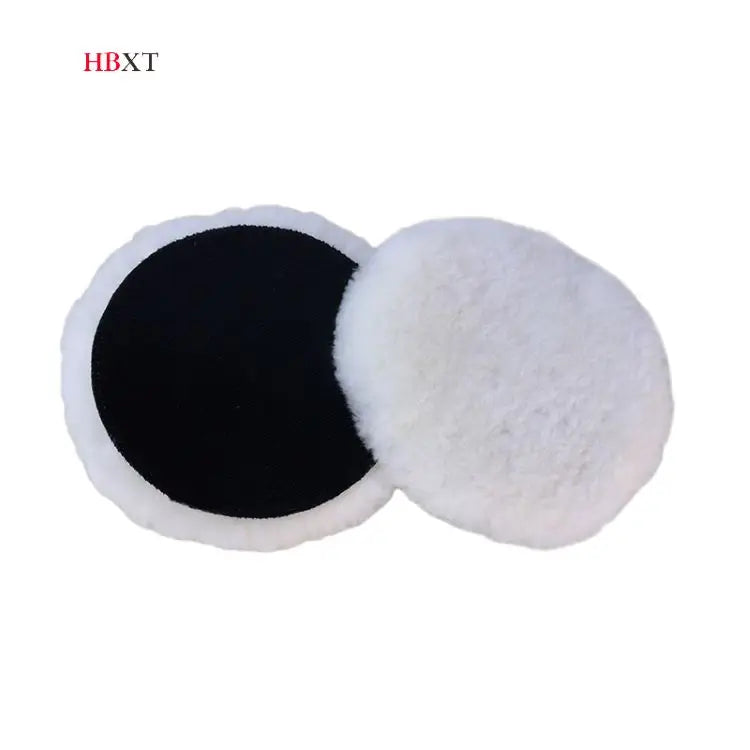 Lambs Wool Polishing Pads Sheepskin Buffing Pads with Hook and Loop Cutting Pads(3~10 Inch)