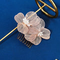 Wholesale Elegant Hair Pin Women Fashion Rose Gold Color Flower Hairpin Metal Pearl Bridal Hair Combs
