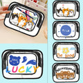 New Transparent PVC Makeup Bag Waterproof Student Gift Toy Storage Bag Zipper Closure for Children's Study Supplies Storage