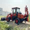 TOSH Economical Mini Retroexcavadora 4X4 Drive With Back Hoe and Front Loader