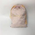 Super Soft Pink Velvet Gift Pouch Custom Gold Logo Printed Cosmetic  Handbag Shoe Dust Drawstring  Bag